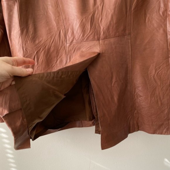 Scully VTG Genuine Leather Jacket Blazer Tan Cognac Sport Coat Lined Size 42 R - Picture 13 of 16